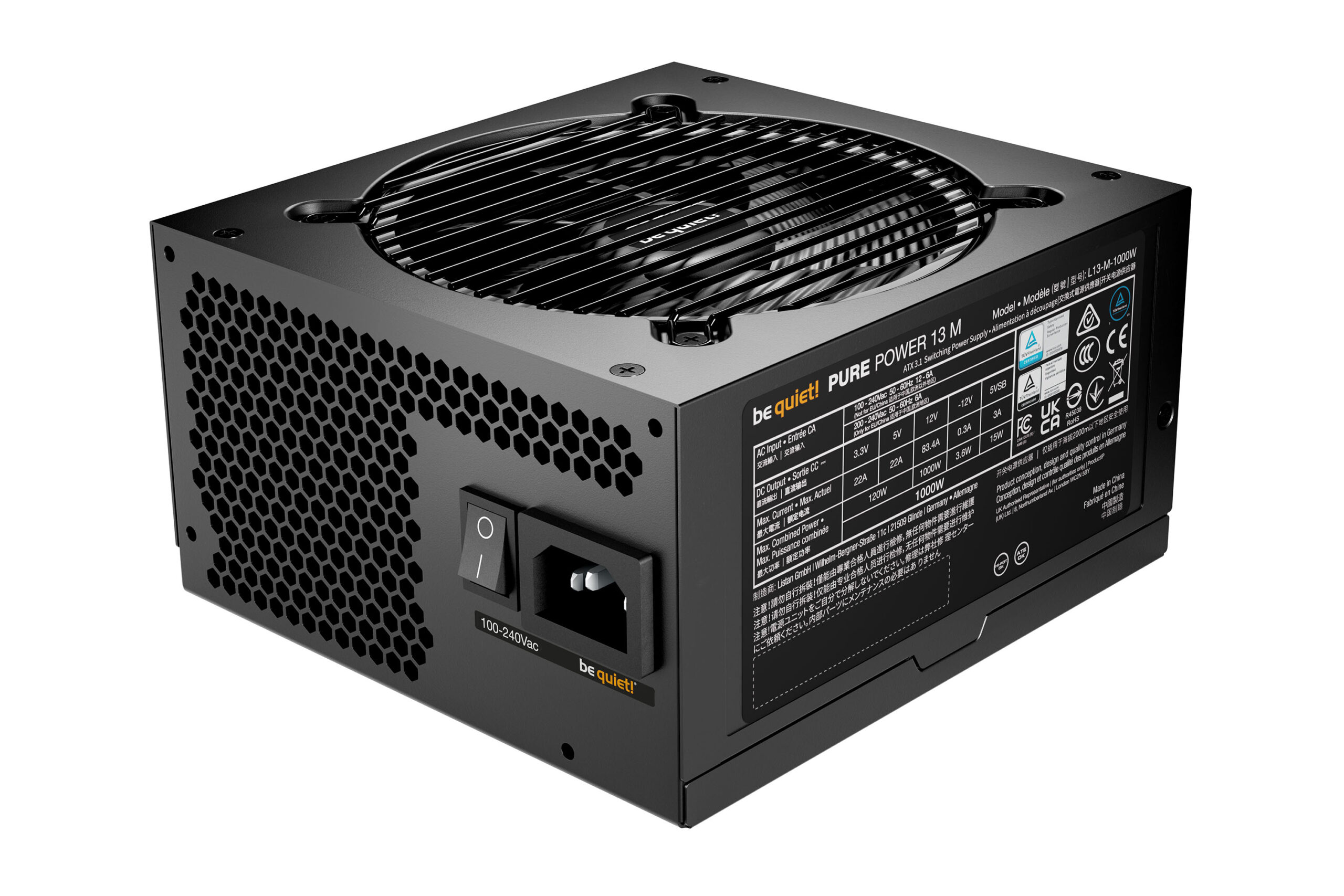 be quiet! Pure Power 13 M | 1000W power supply unit 20+4 pin ATX ATX Black - Afbeelding 3