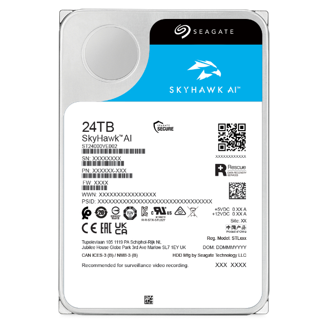 Seagate SkyHawk AI internal hard drive 24 TB 7200 RPM 512 MB 3.5" Serial ATA III - Afbeelding 4