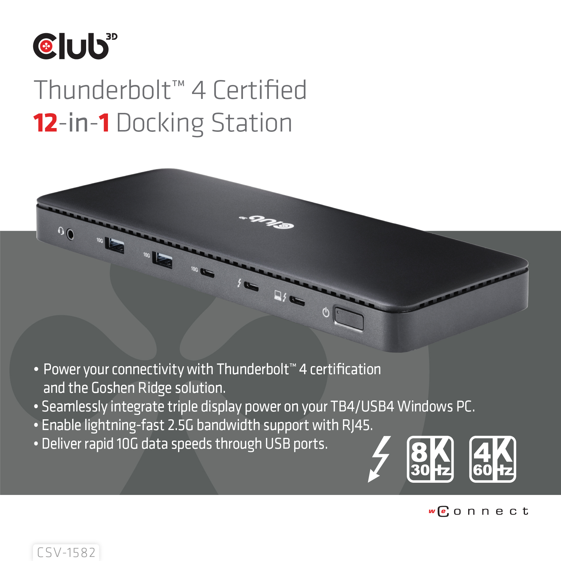 CLUB3D Thunderbolt™ 4 Certified 12-in-1 Docking Station - Afbeelding 3