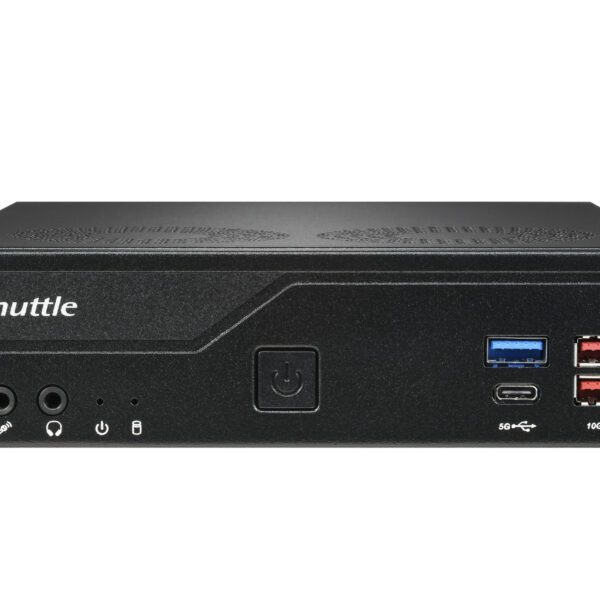 Shuttle Slim PC DH770 , S1700, 2x HDMI, 2x DP , 2x 2.5G LAN, 2x COM, 8x USB, 1x 2.5", 2x M.2, 24/7 permanent operation, incl. VESA