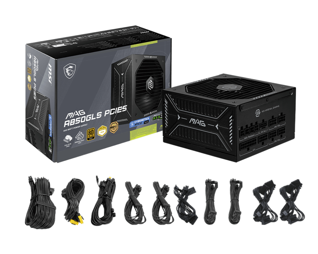 MSI MAG A850GLS PCIE5 power supply unit 850 W 24-pin ATX ATX Black - Afbeelding 5