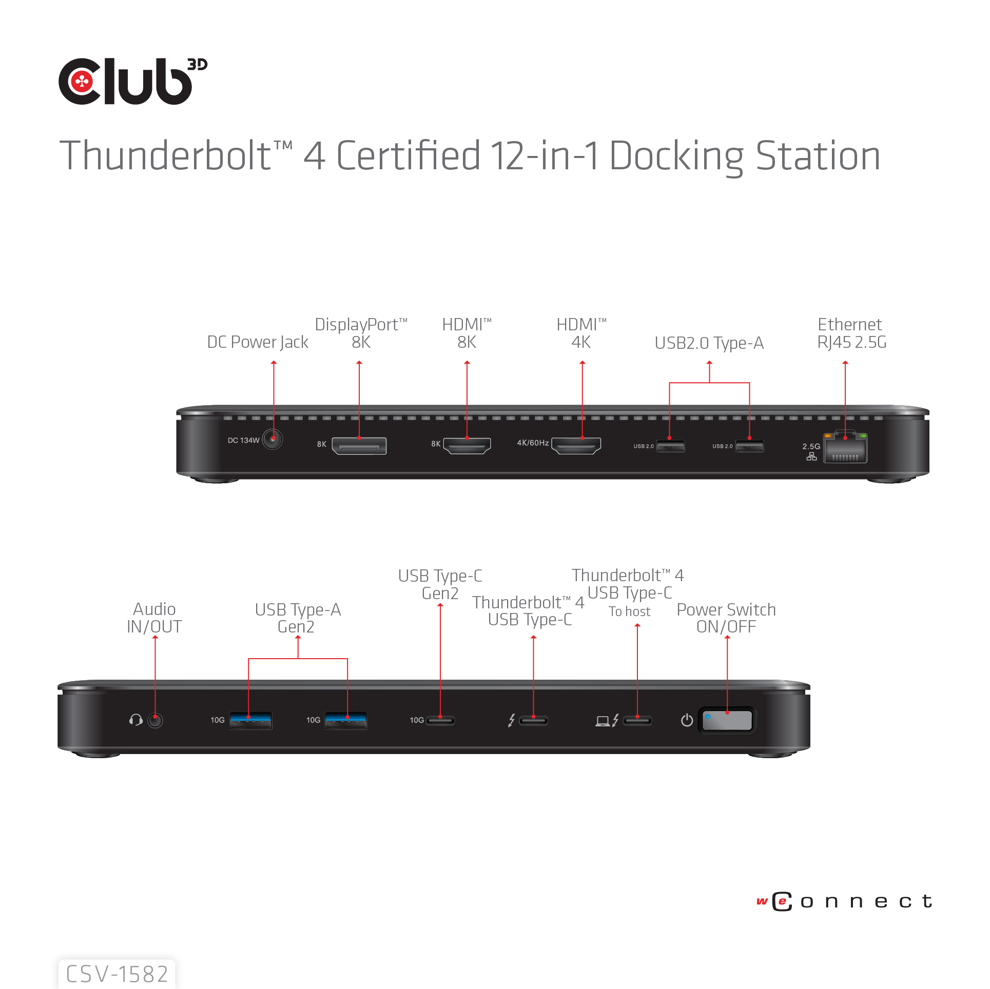 CLUB3D Thunderbolt™ 4 Certified 12-in-1 Docking Station - Afbeelding 7