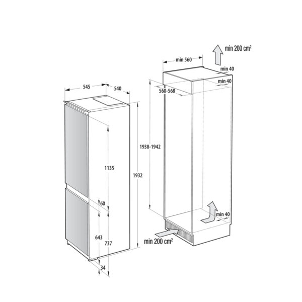 Gorenje NRKI519E41 Built-in 284 L White