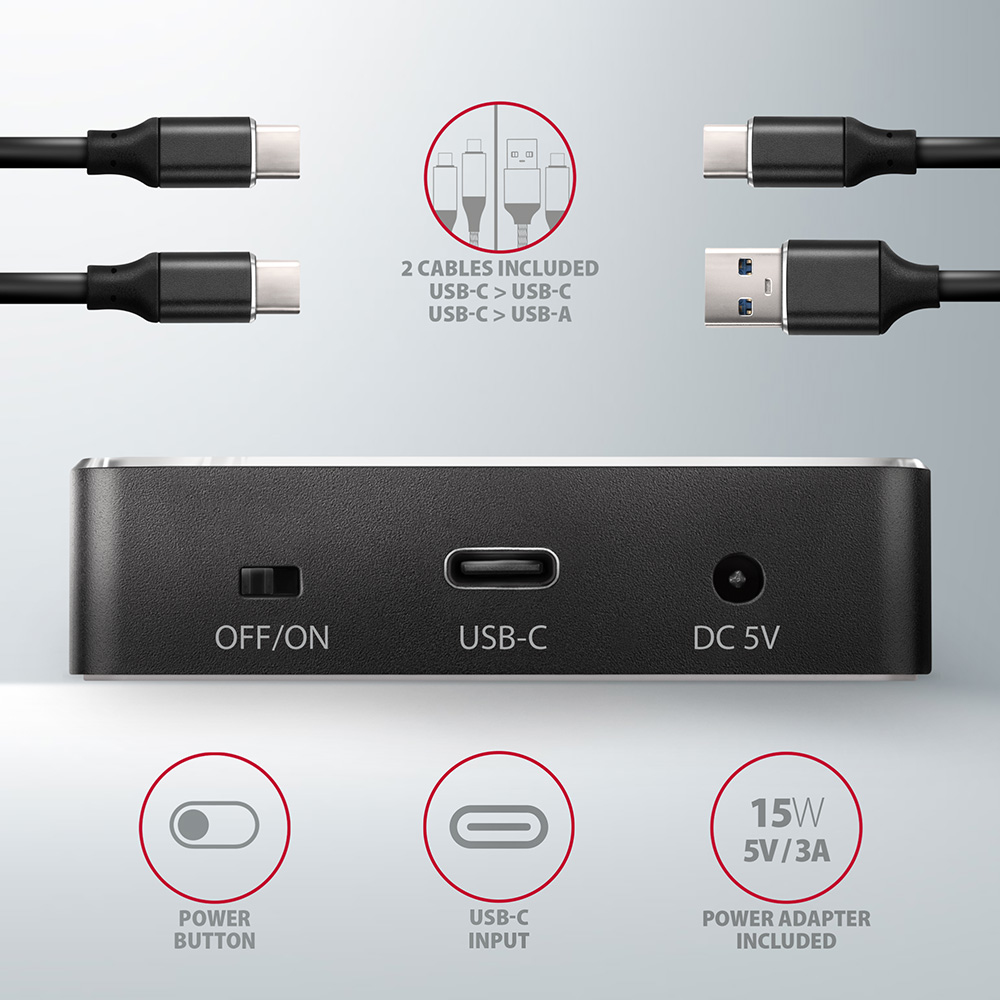 Axagon ADSA-M2C storage drive docking station USB 3.2 Gen 2 (3.1 Gen 2) Type-C - Afbeelding 6