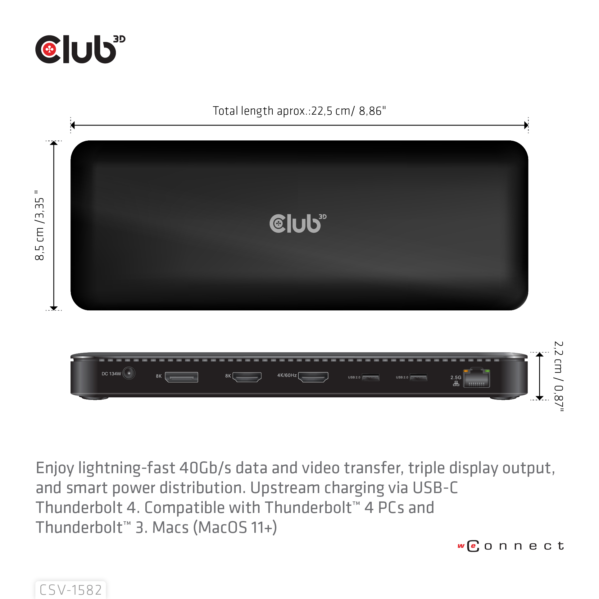 CLUB3D Thunderbolt™ 4 Certified 12-in-1 Docking Station - Afbeelding 5