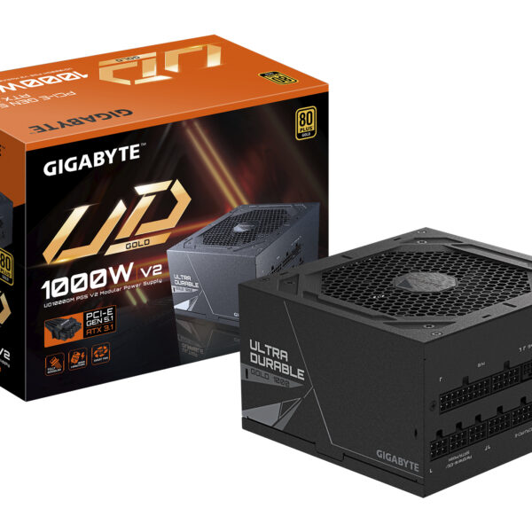 GIGABYTE UD1000GM PG5 V2 Power Supply Unit- PCIe Gen 5.1, 80 PLUS Gold, Fully Modular Design, 120mm Fan, ATX 3.1 compatible, EU Plug
