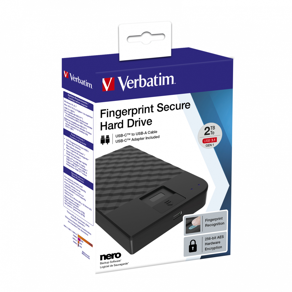 Verbatim Fingerprint Secure Portable Hard Drive 2TB - Afbeelding 4