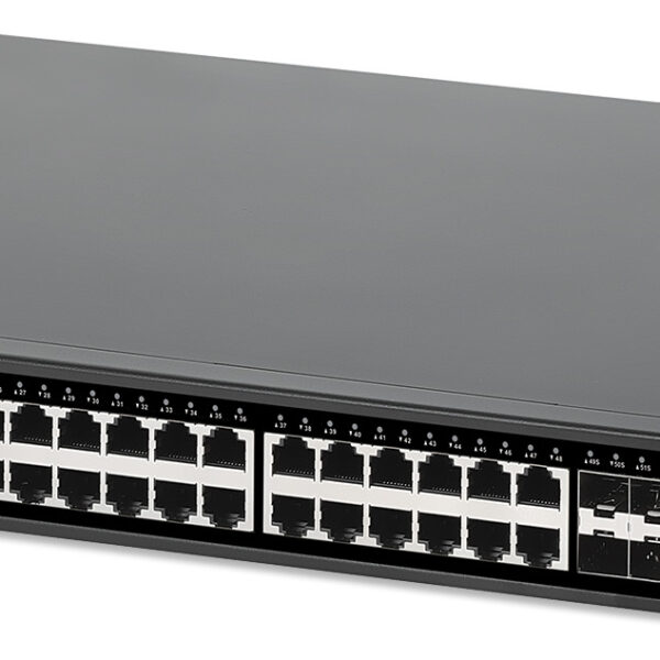 Intellinet 48-Port Gigabit Ethernet PoE+ Layer 2+ Managed Switch with Six 10G SFP+ Uplinks IEEE 802.3at/af (PoE+/PoE) Compliant, 450 W PoE Power Budget, Layer 2+/Layer 3 Lite, 6 x 10G SFP+ Open