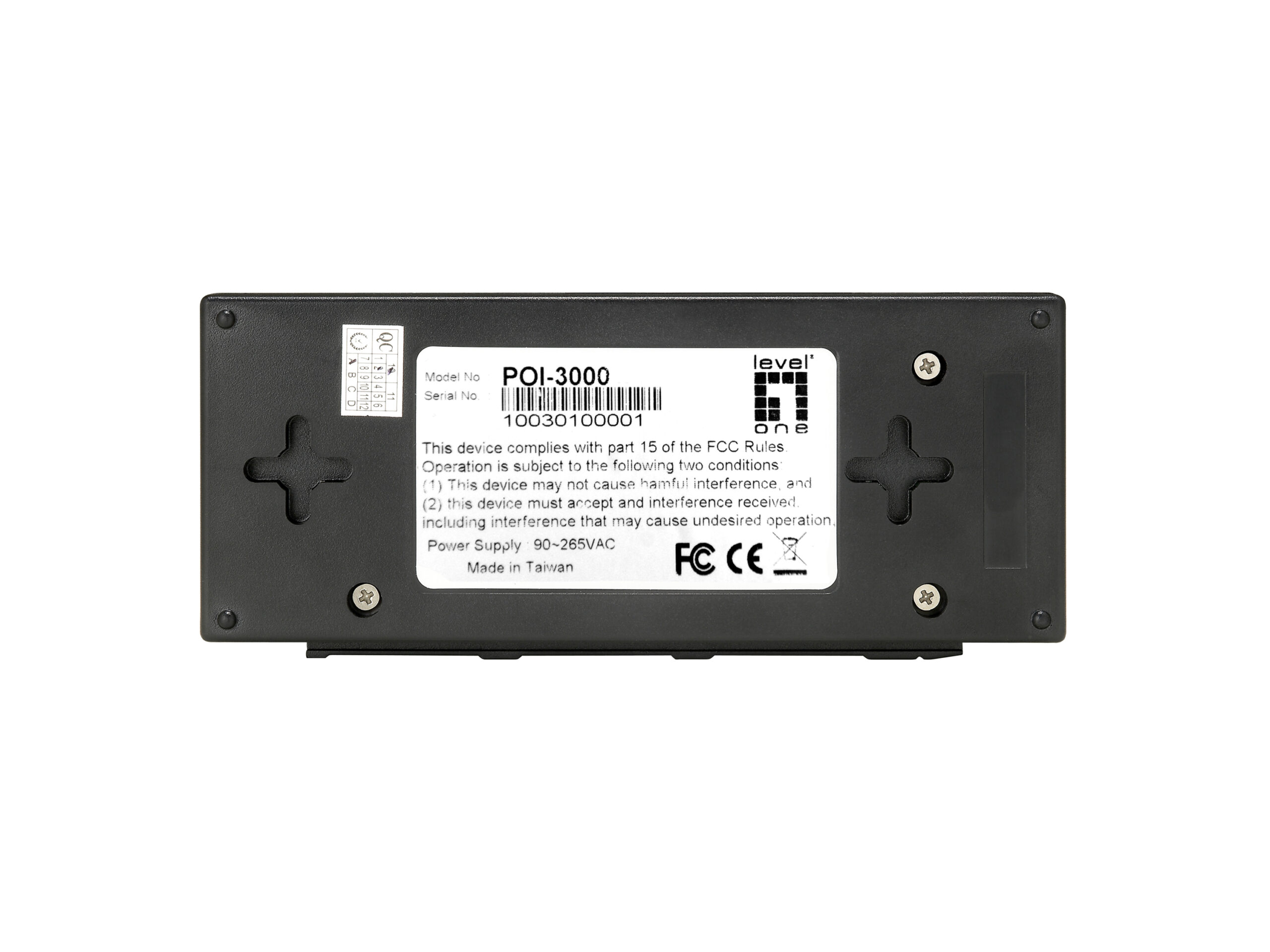 LevelOne Gigabit PoE Injector, 802.3at/af PoE, 30W - Afbeelding 3