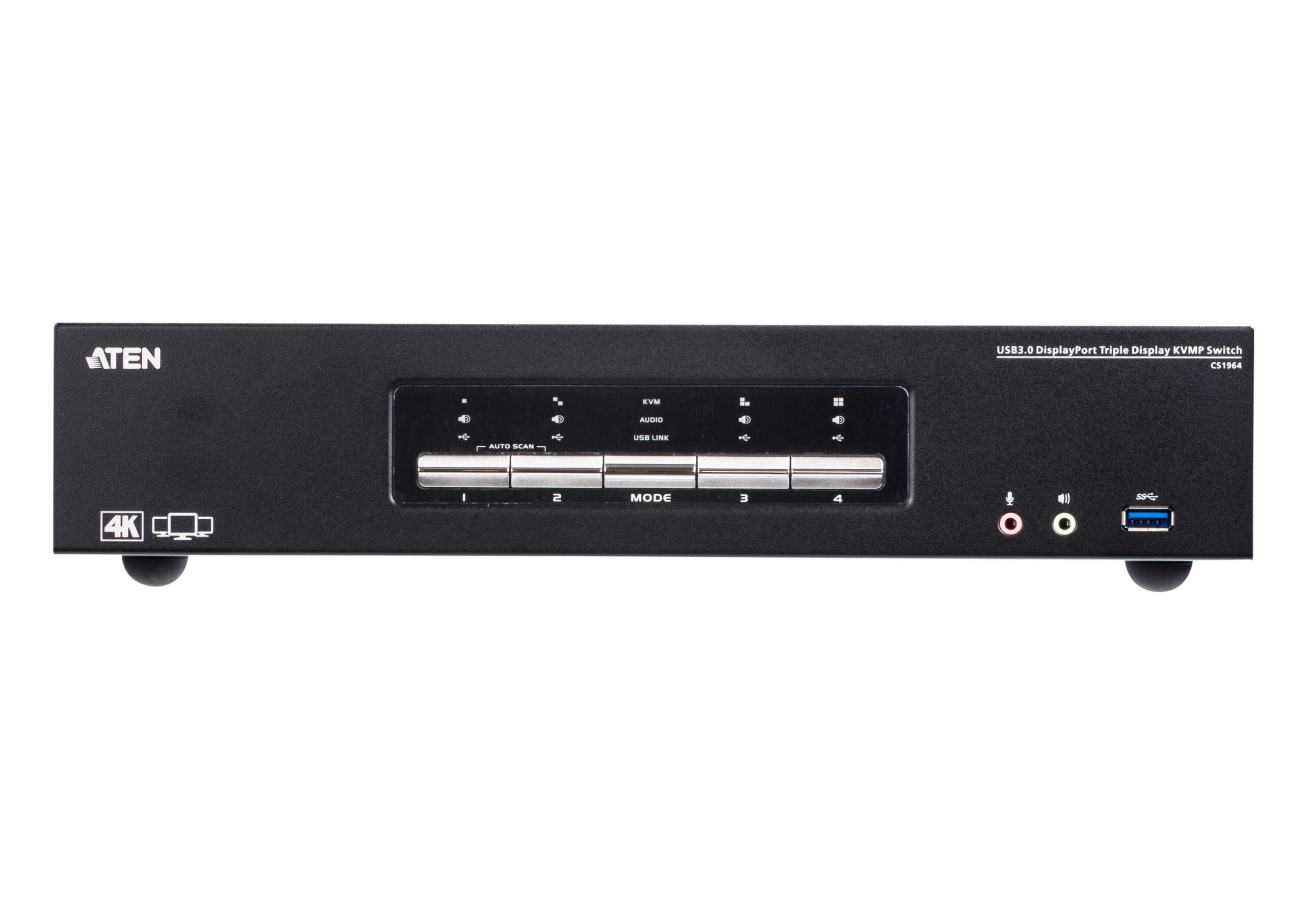 ATEN 4P USB3.0 4K DP TRIPLE VIEW KVMP SW - Afbeelding 3
