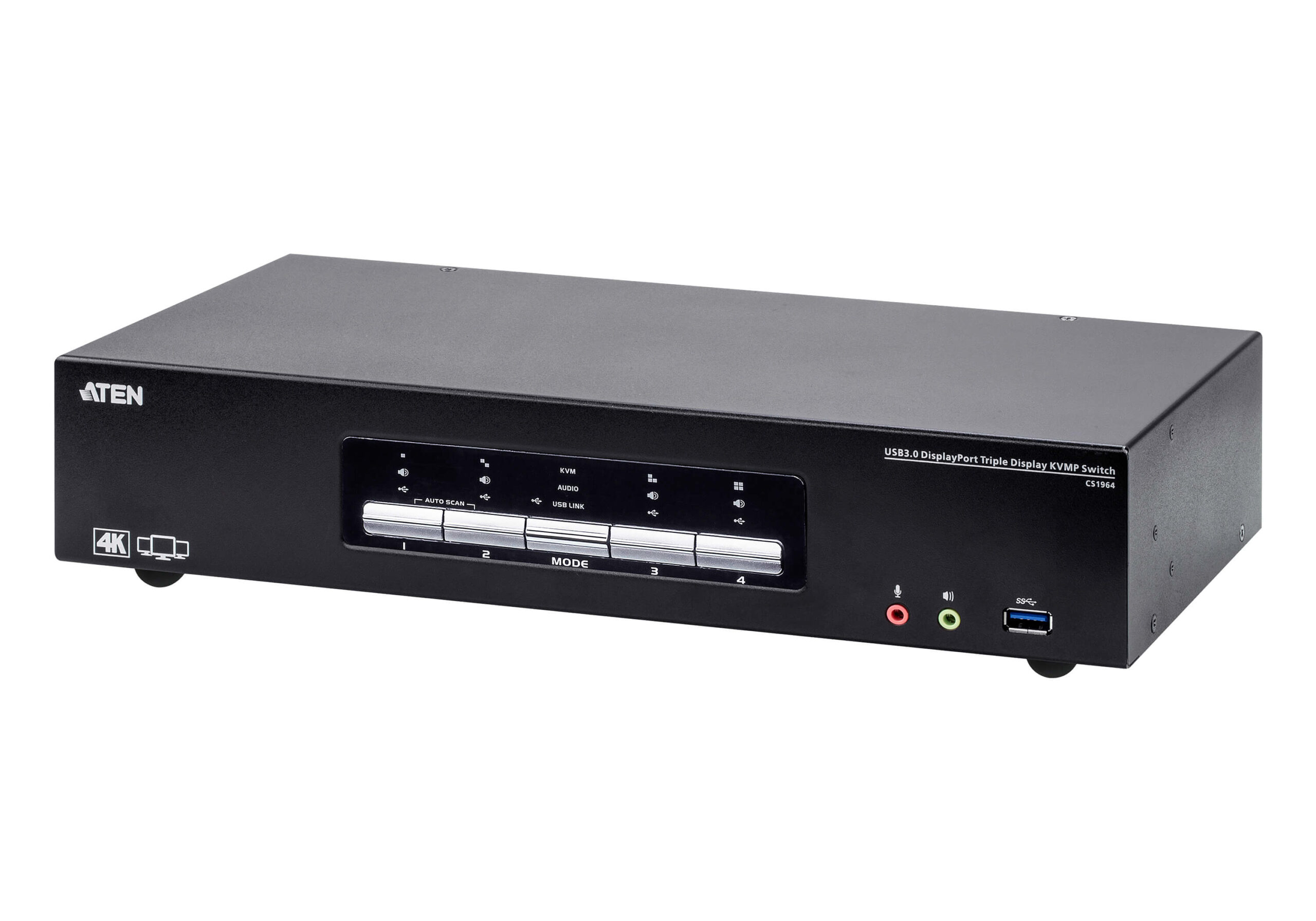 ATEN 4P USB3.0 4K DP TRIPLE VIEW KVMP SW