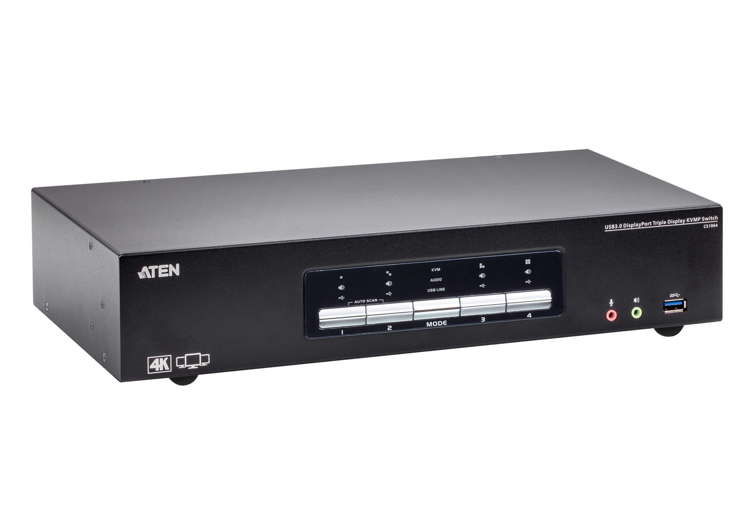 ATEN 4P USB3.0 4K DP TRIPLE VIEW KVMP SW - Afbeelding 4