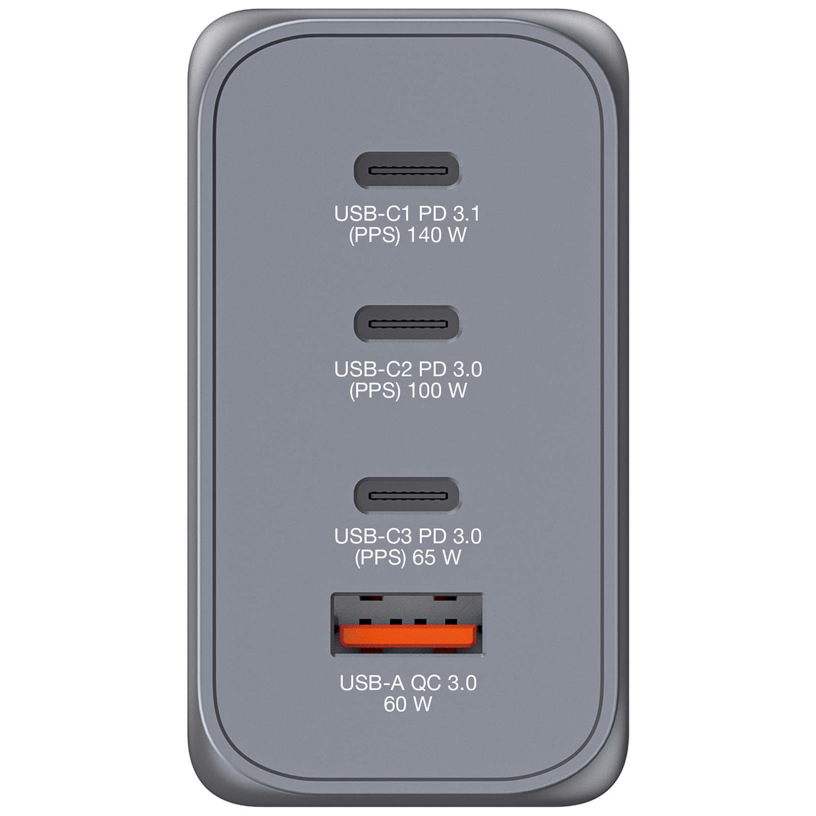 Verbatim GNC-240 GaN Charger 4 Port 240W USB A/C (EU/UK/US) - Afbeelding 2