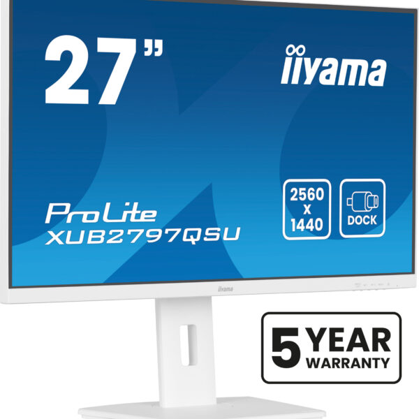 iiyama ProLite XUB2797QSU-W2 computer monitor 68.6 cm (27") 2560 x 1440 pixels Quad HD LED White