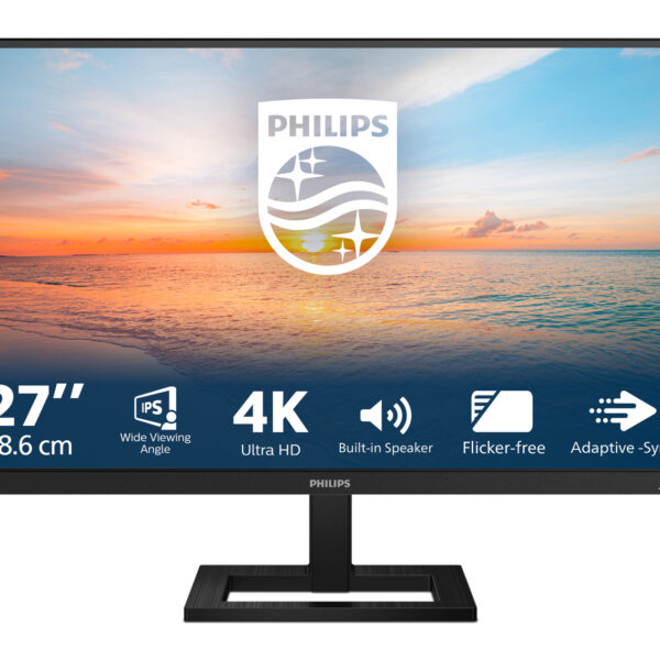 Philips 1000 series 27E1N1800AE/00 computer monitor 68.6 cm (27") 3840 x 2160 pixels 4K Ultra HD LED Black