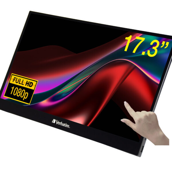 Verbatim 49593 computer monitor 43.9 cm (17.3") 1920 x 1080 pixels Full HD LCD Touchscreen Black