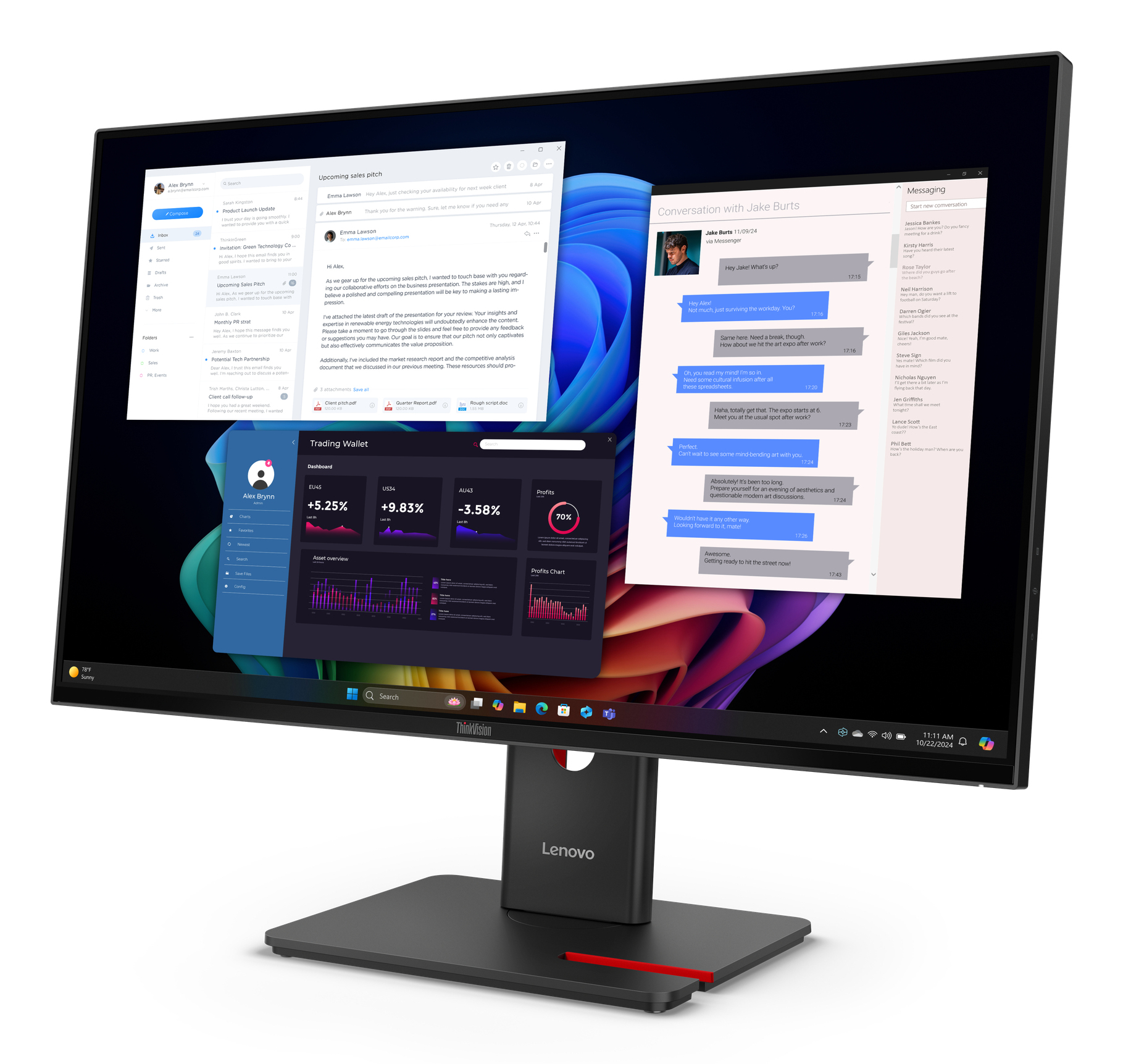Lenovo ThinkVision T27UD-40 Monitor - Afbeelding 2