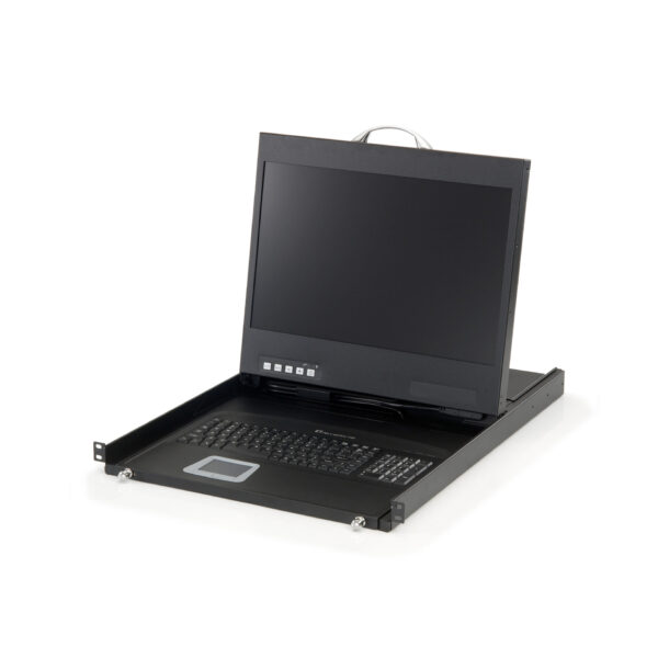 LevelOne 19" Widescreen LCD KVM Rack Console, DE Keyboard