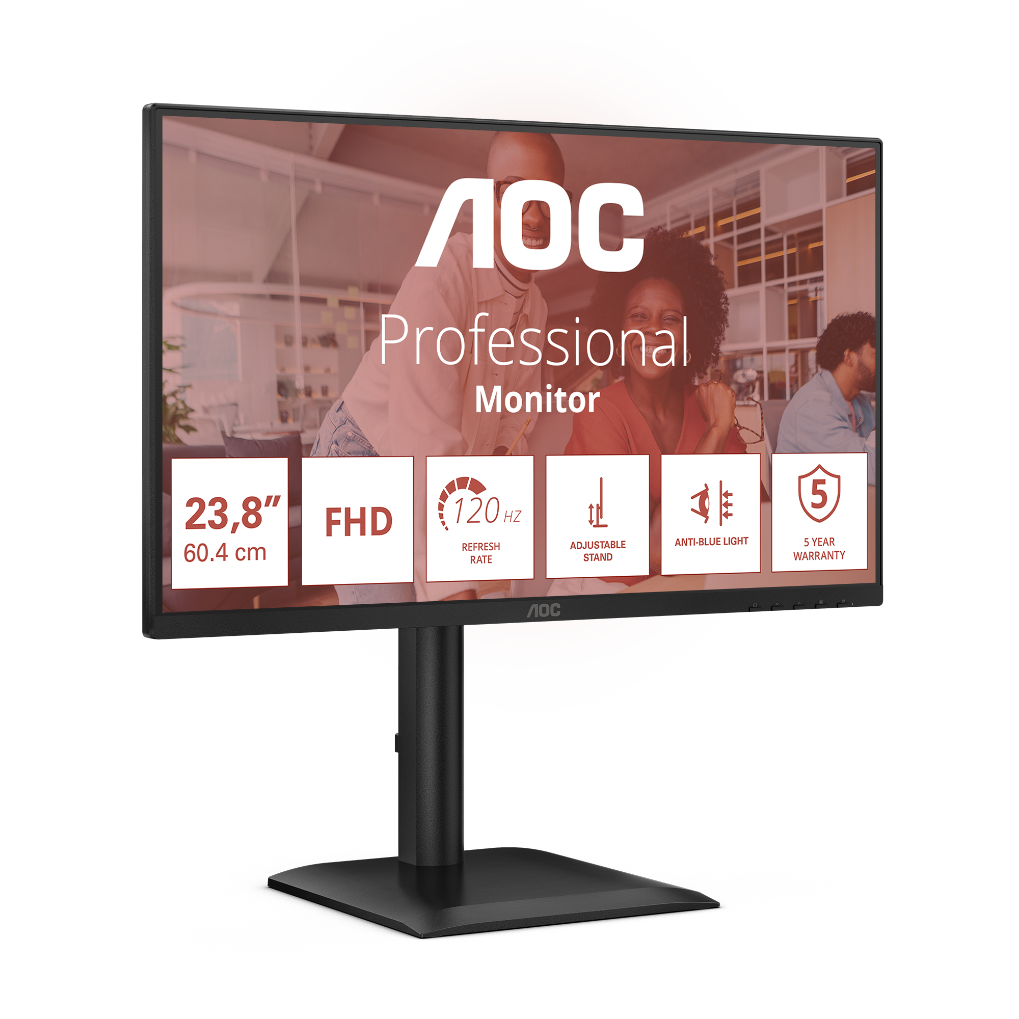 AOC 24E4U computer monitor 60.5 cm (23.8") 1920 x 1080 pixels Full HD LED Black - Afbeelding 3