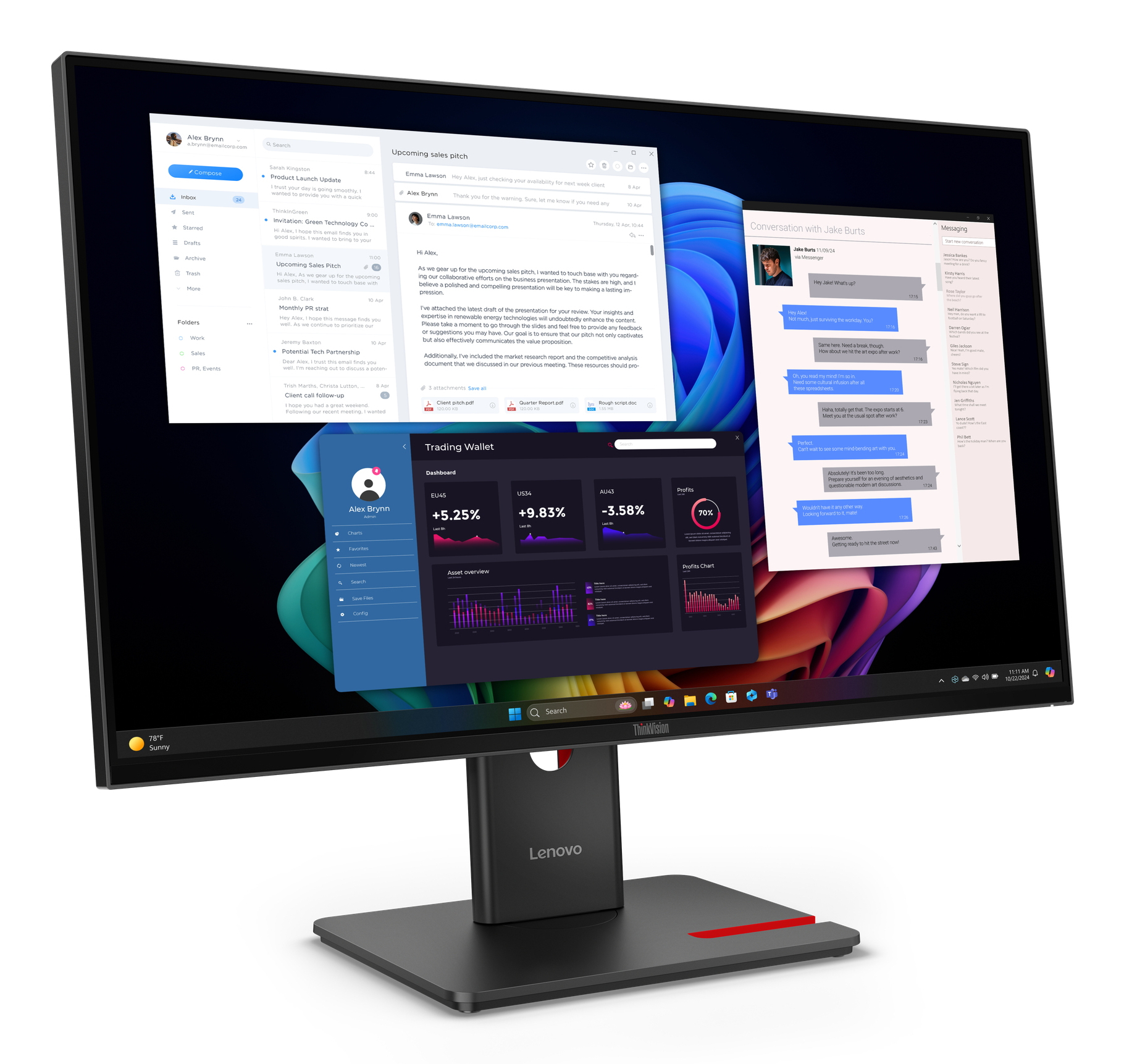 Lenovo ThinkVision T27UD-40 Monitor - Afbeelding 4