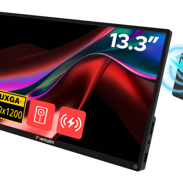 Verbatim Portable Touchscreen Monitor 13.3" WUXGA Resolution & Wireless Power Supply