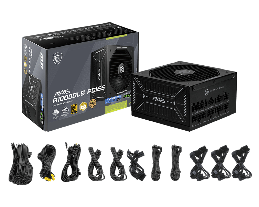 MSI MAG A1000GLS PCIE5 power supply unit 1000 W 24-pin ATX ATX Black - Afbeelding 4