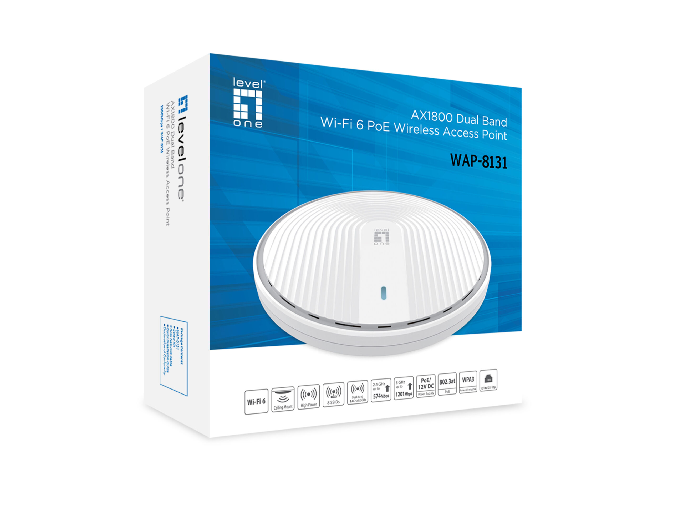 LevelOne AX1800 Dual Band Wi-Fi6 PoE Wireless Access Point - Afbeelding 6