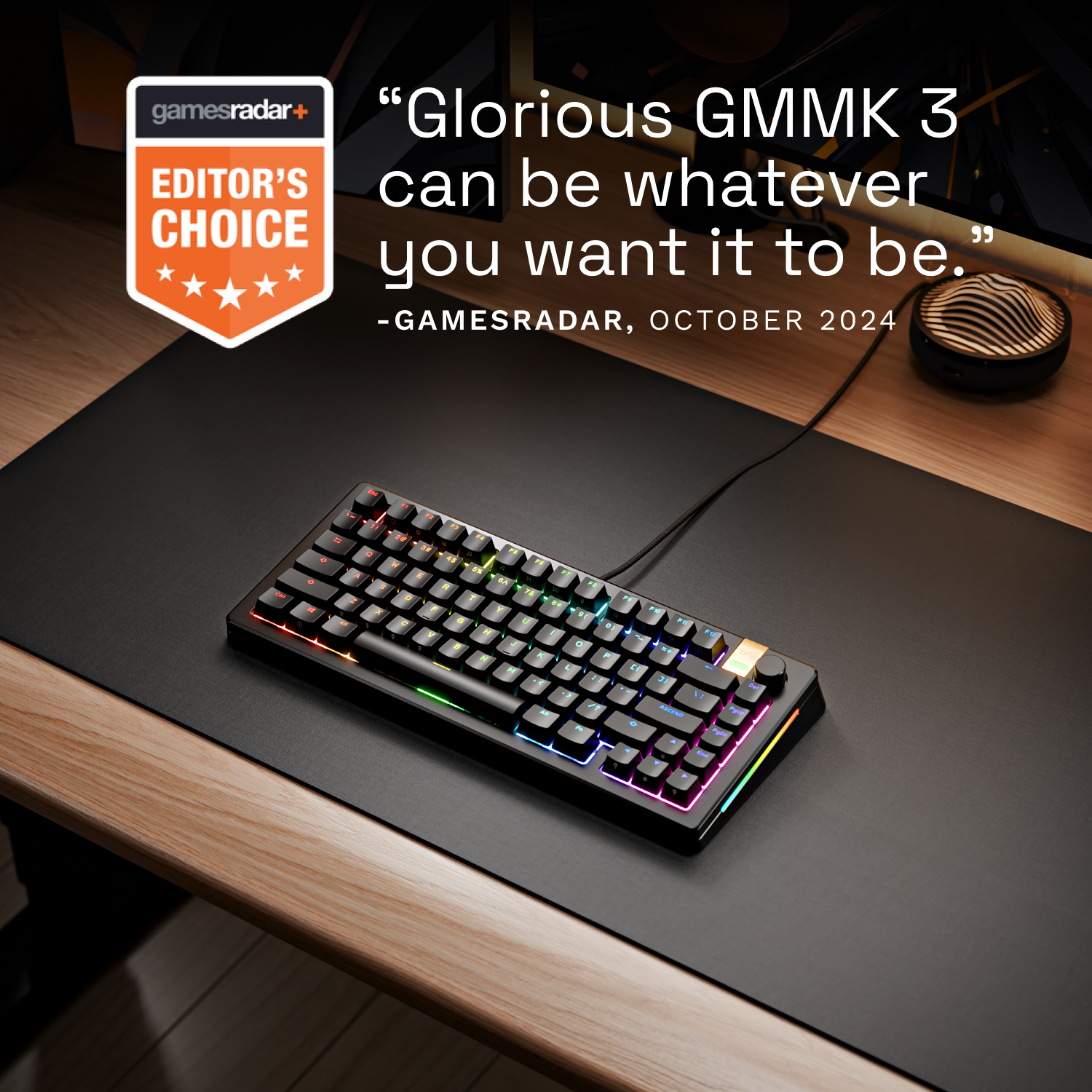 Glorious Gaming GMMK 3 PRO HE 75% Prebuilt Wired Black - US - Afbeelding 10