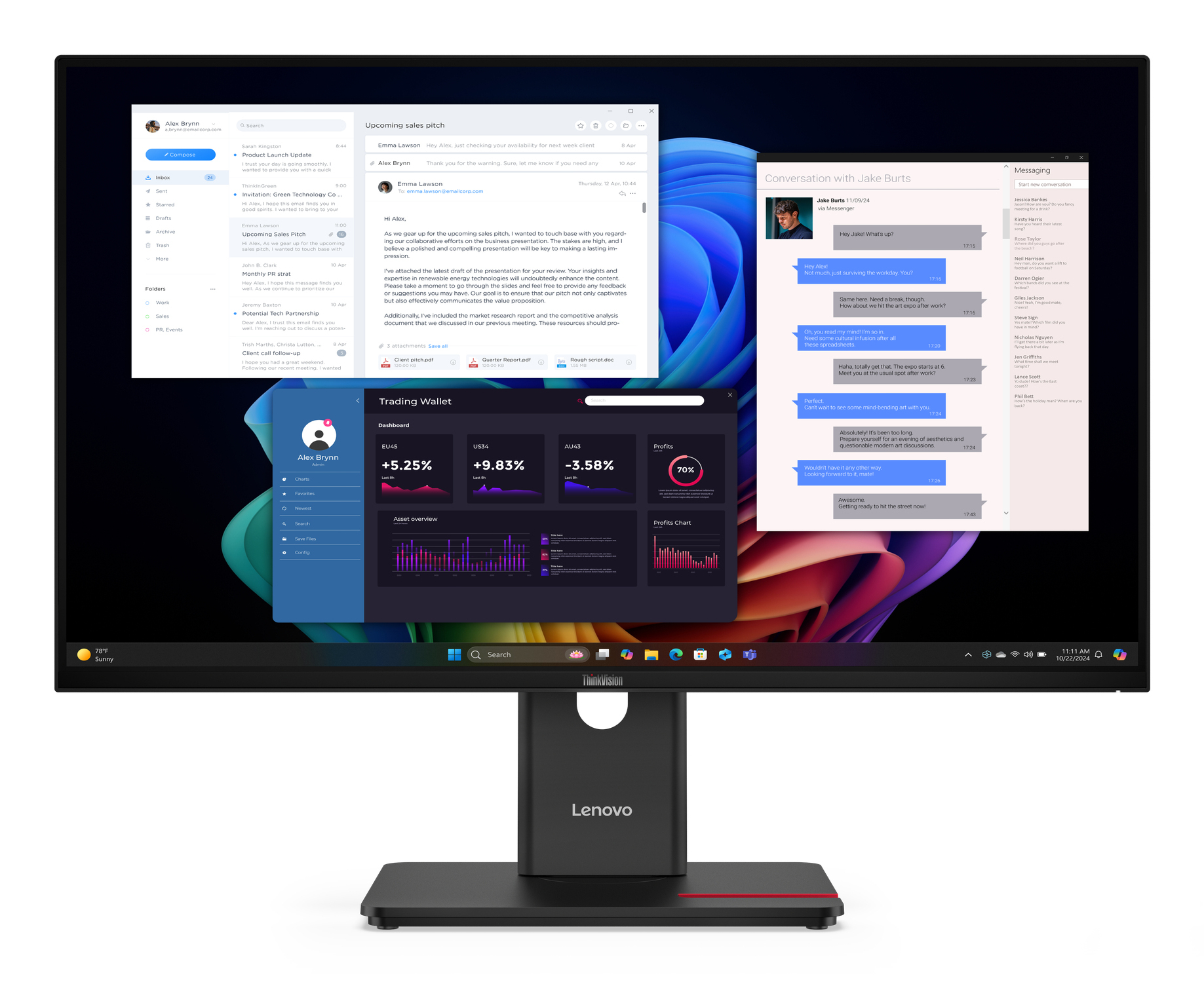 Lenovo ThinkVision T27UD-40 Monitor