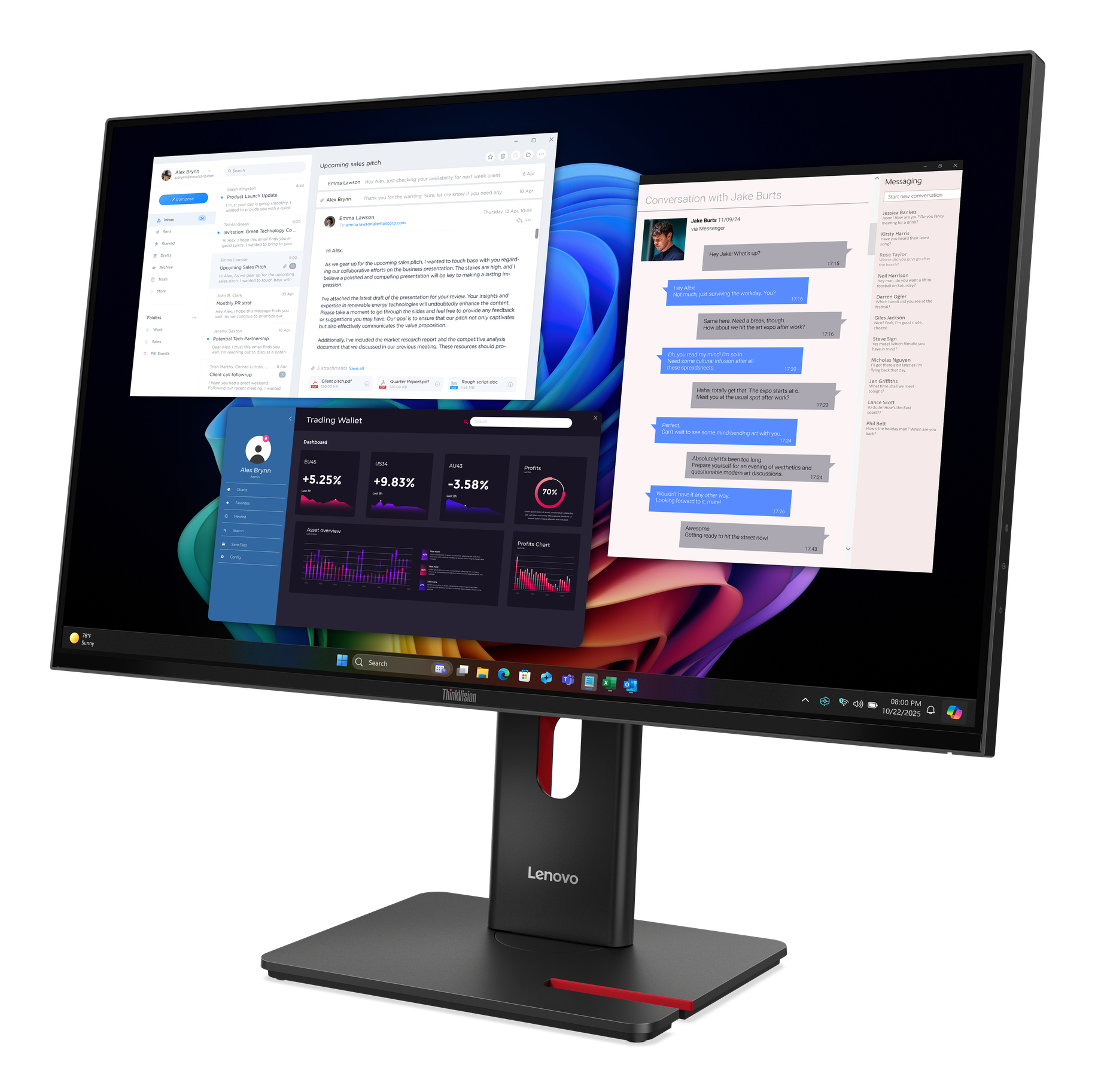 Lenovo ThinkVision T27UD-40 Monitor - Afbeelding 3