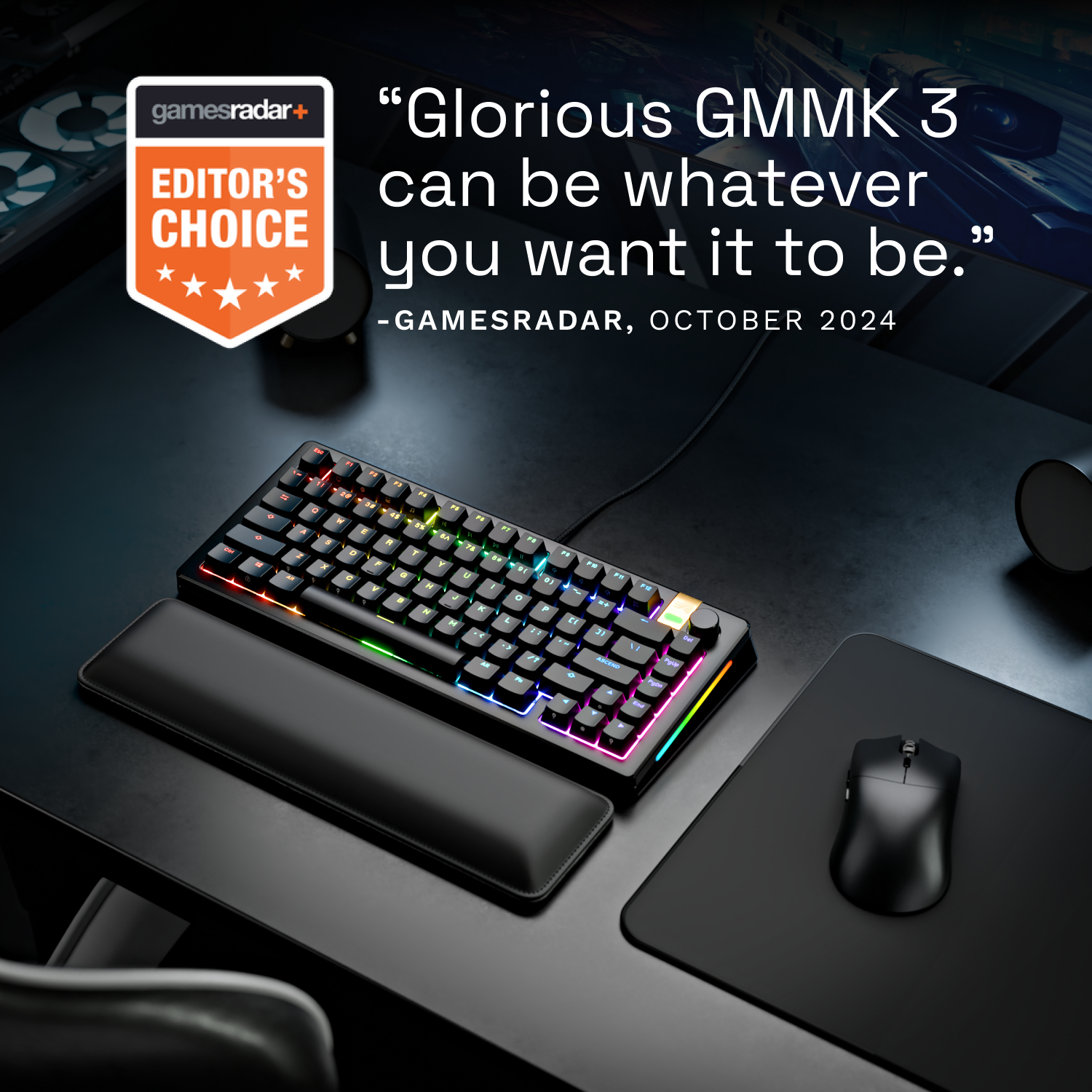 Glorious Gaming GMMK 3 PRO HE 75% Prebuilt Wired Black - US - Afbeelding 9