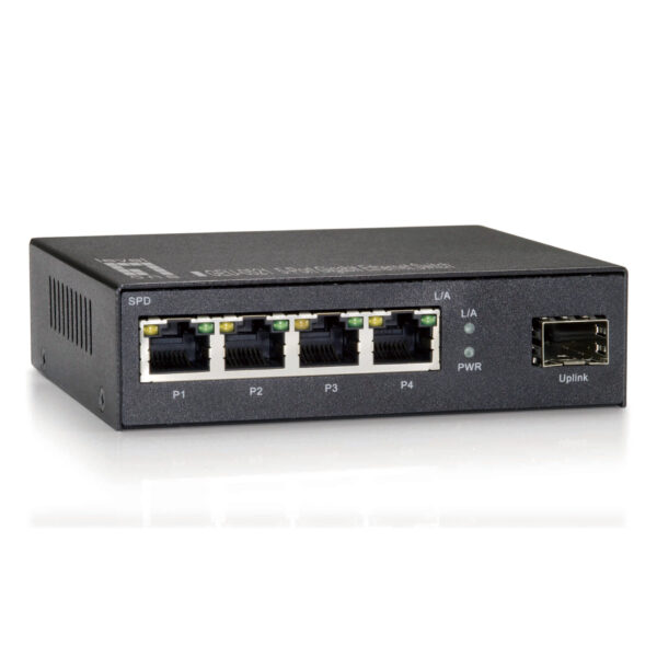 LevelOne 5-Port Gigabit Switch, 1 x SFP