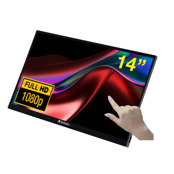 Verbatim 49591 computer monitor 35.6 cm (14") 1920 x 1080 pixels Full HD LCD Touchscreen Black