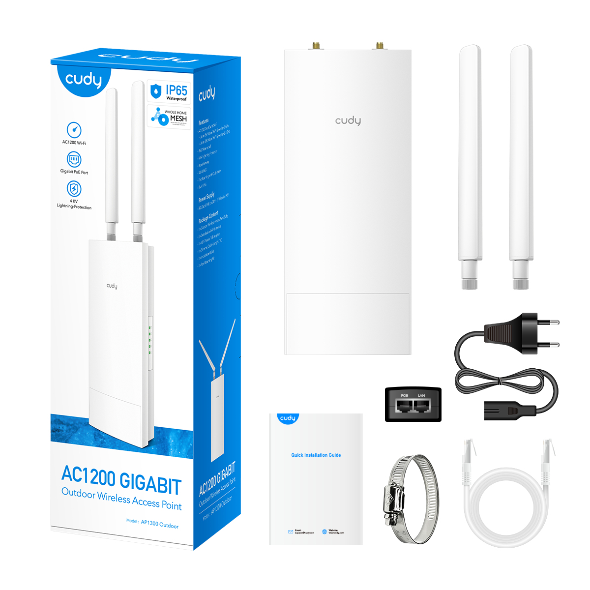 Cudy AP1300 Outdoor 867 Mbit/s White Power over Ethernet (PoE) - Afbeelding 5