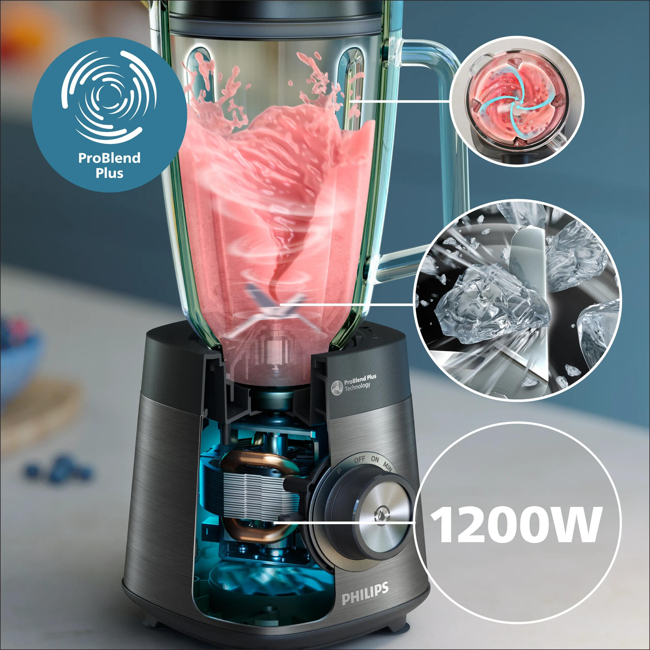 Philips 5000 Series Table Blender HR3040/00 2 l 1200 W Black - Afbeelding 2