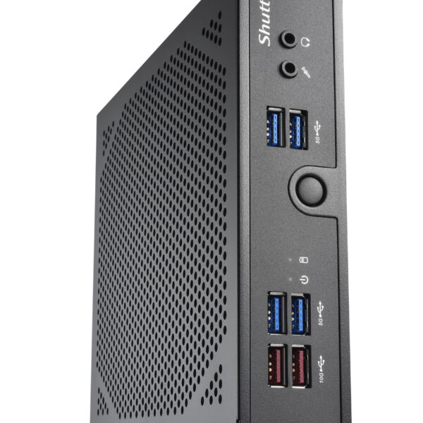 Shuttle XPC slim Barebone DS50U5, i5-1335U, 2x LAN (1x 2.5Gbit ,1x 1Gbit), 1xCOM,1xHDMI,1xDP, 1x VGA, fanless, 24/7 permanent operation