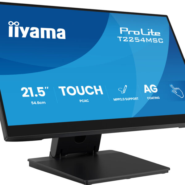 iiyama T2254MSC-B2AG computer monitor 54.6 cm (21.5") 1920 x 1080 pixels Full HD LED Touchscreen Black