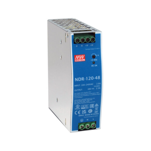 LevelOne 48V DC Industrial Power Supply, 120W, DIN-Rail,-20 ~ +70 ℃