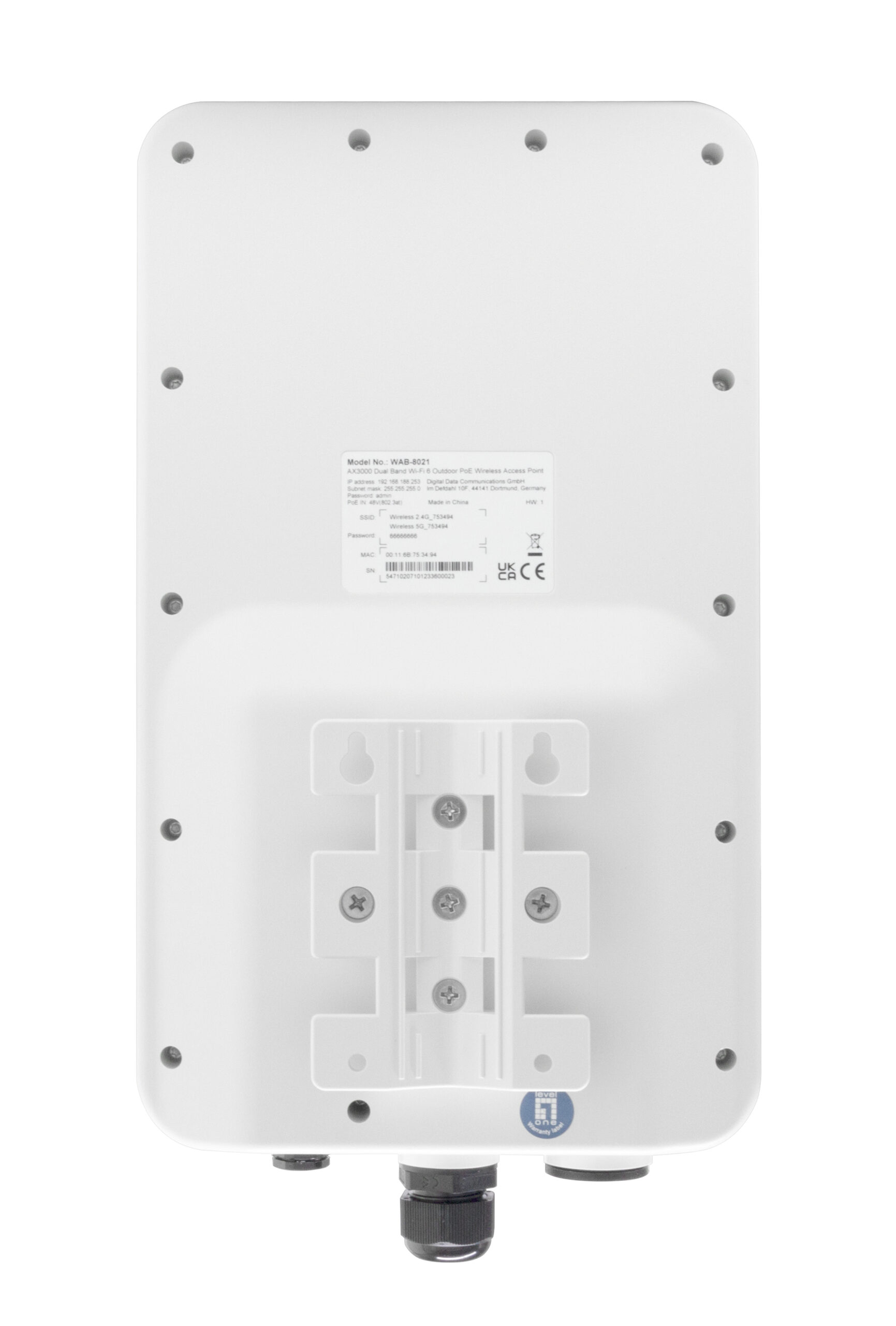 LevelOne AX3000 Dual Band Wi-Fi 6 Outdoor PoE Wireless Access Point, Omni-directional - Afbeelding 3