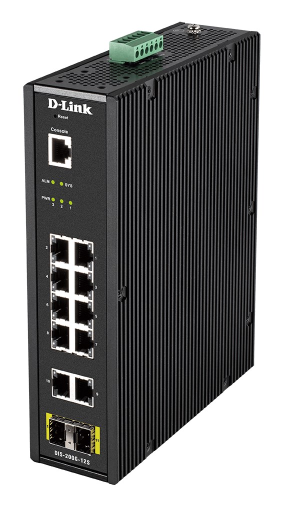 D-Link 12-Port L2 Industrial Smart Managed Switch with 10 x 1GBaseT(X) & 2 x SFP - Afbeelding 2