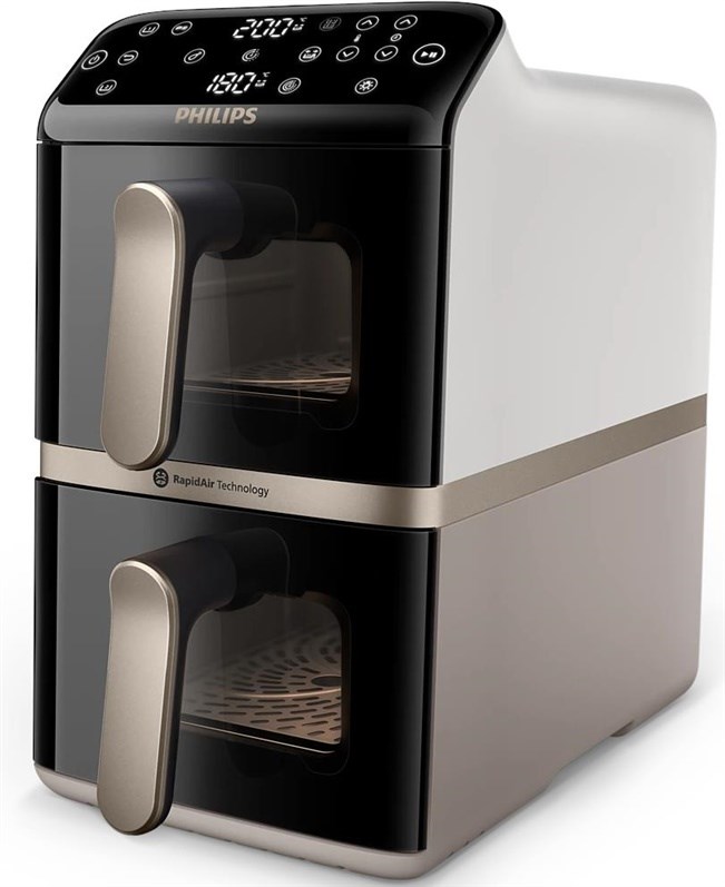 Philips 4000 series NA462/80 fryer Double 10 L Stand-alone 2750 W Hot air fryer Black, Gold, Grey - Afbeelding 2