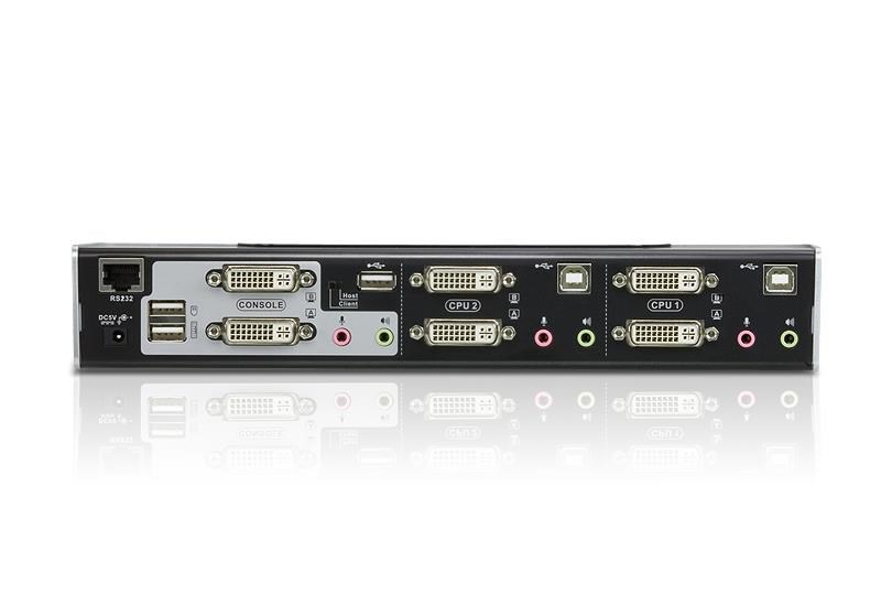 ATEN 2-Port USB DVI Dual-View KVM Switch with Audio & USB 2.0 Hub (KVM cables included) - Afbeelding 2
