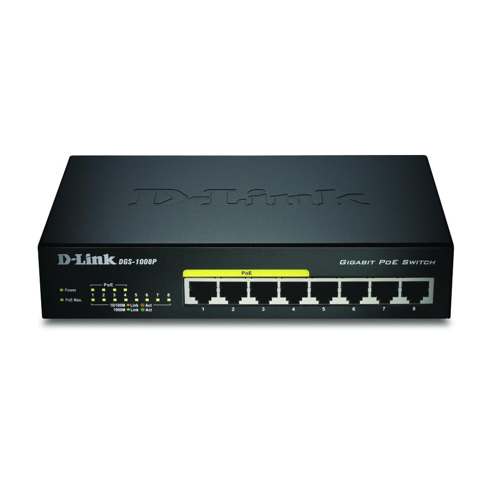 D-Link 8-Port Gigabit PoE Unmanaged Desktop Switch - Afbeelding 2