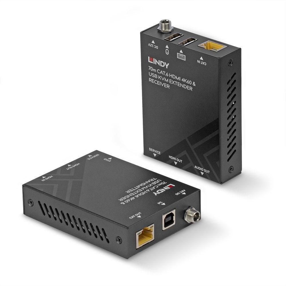 Lindy 70m Cat.6 HDMI 4K60, USB and Audio KVM Extender - Afbeelding 2