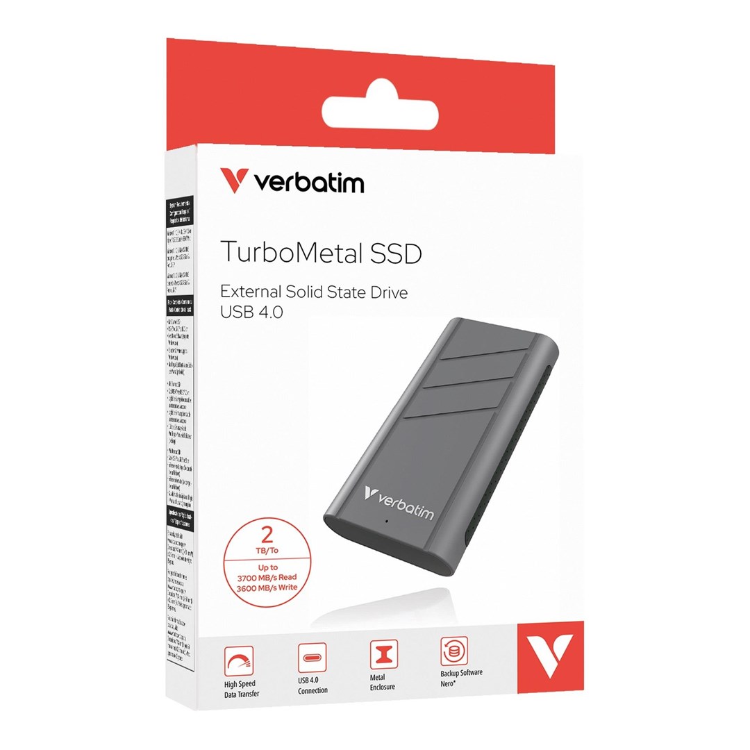 Verbatim TurboMetal SSD USB4 2TB USB Type-C USB4 Gen 2x2 Silver - Afbeelding 2
