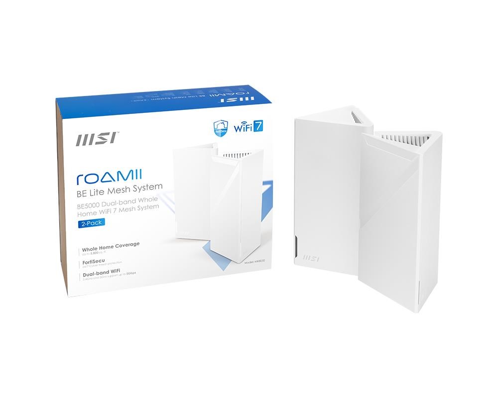 MSI Roamii BE Lite Mesh System 2-pack Dual-band (2.4 GHz / 5 GHz) Wi-Fi 7 (802.11be) White 3 Internal - Afbeelding 2