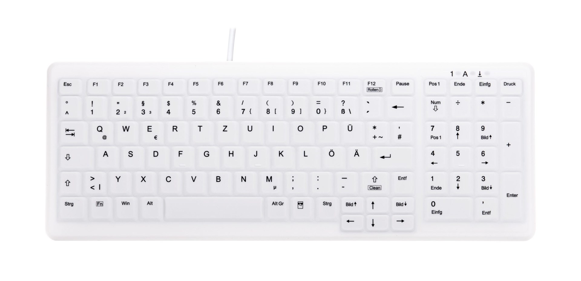 Contour Design Active Key Contour ClassicClean Medical Keyboard Removable Cover Compact Wired White DE C7000 - Afbeelding 2