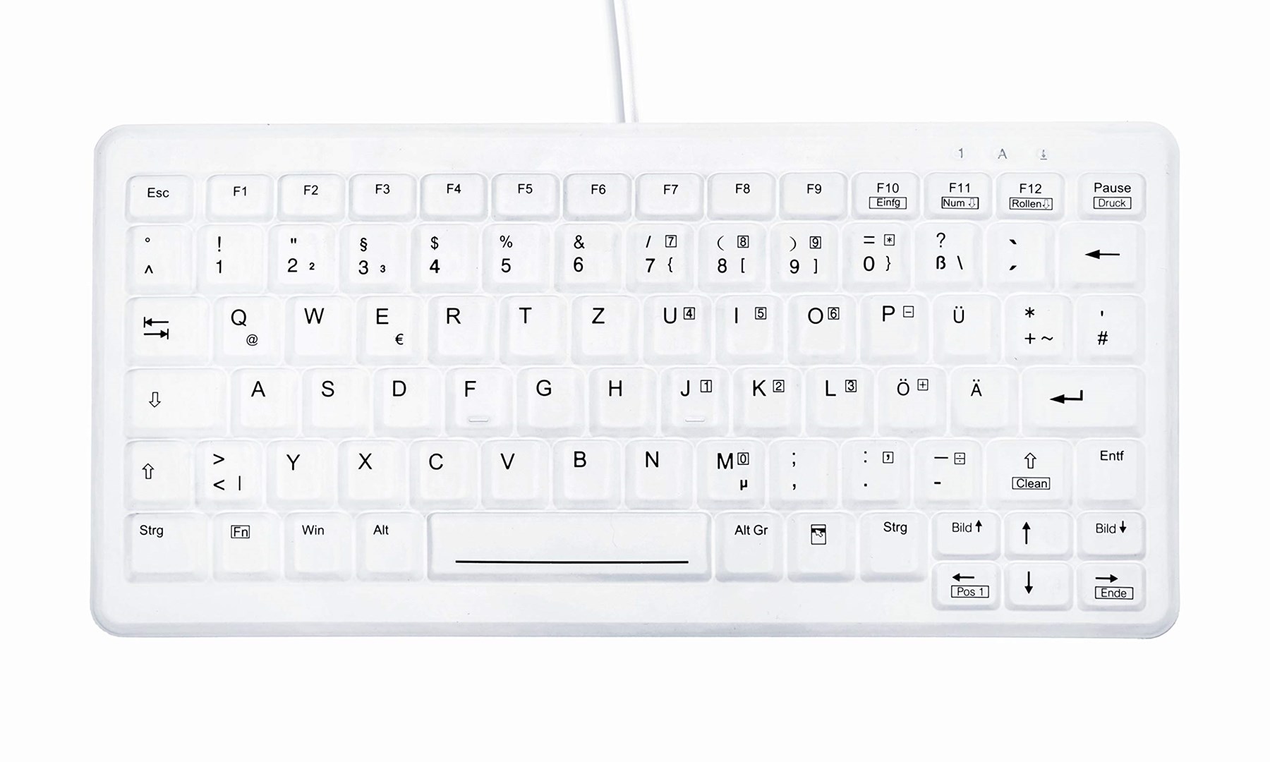 Contour Design Active Key Contour ClassicClean Medical Keyboard IP68 Mini Wired White DE C4110 - Afbeelding 2