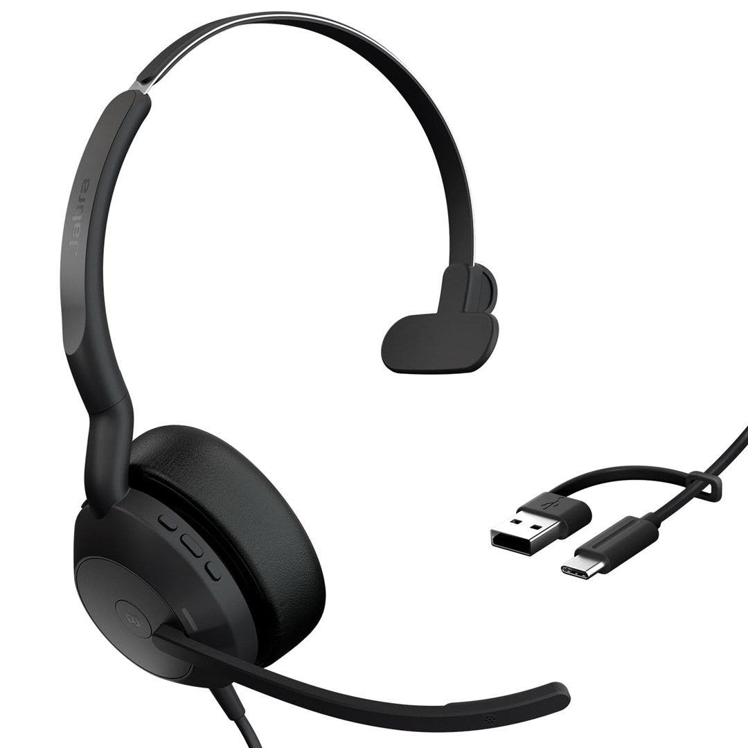 Jabra Evolve2 50 Headset Wired Head-band Office/Call center USB Type-C / USB Type-A Bluetooth Black - Afbeelding 2