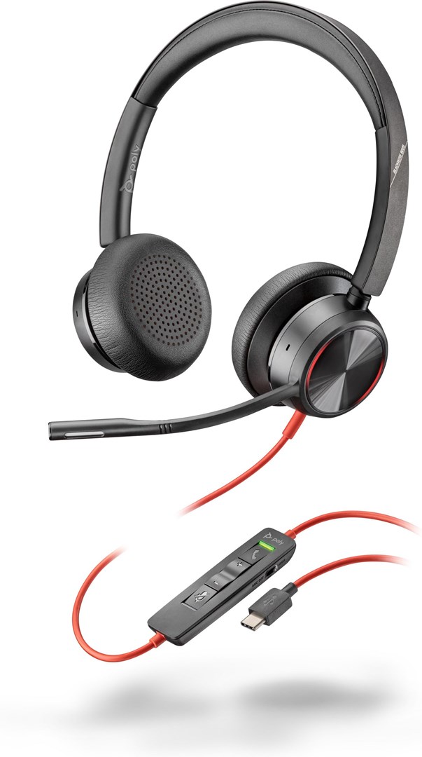 HP Poly Blackwire 8225 Stereo USB-C Headset +USB-C/A Adapter - Afbeelding 2